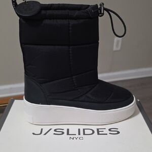J Slides Black Winter & Rain Boots